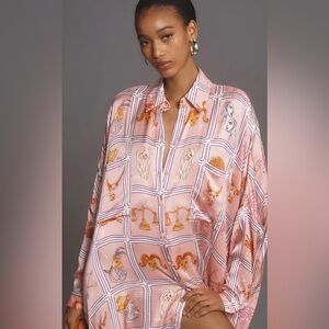 Anthropologie Pink Zodiac Print Dress